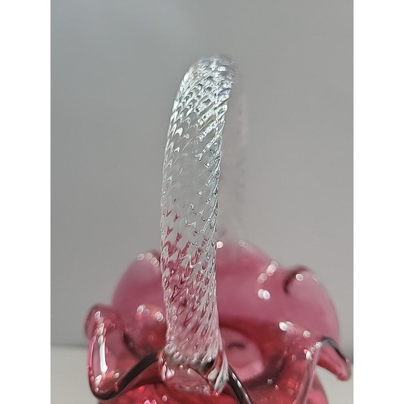 BILL FENTON LEGACY COLLECTION 95TH YEAR HAND PAINTED SIGNED CRANBERRY BASKET - Picture 12 of 12